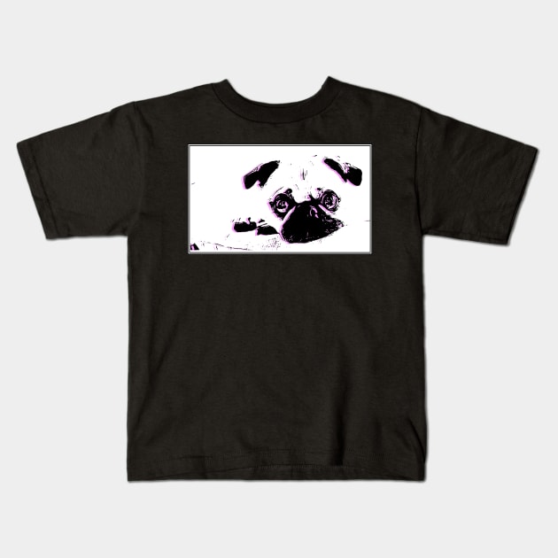 Pink Pug Kids T-Shirt by aaallsmiles